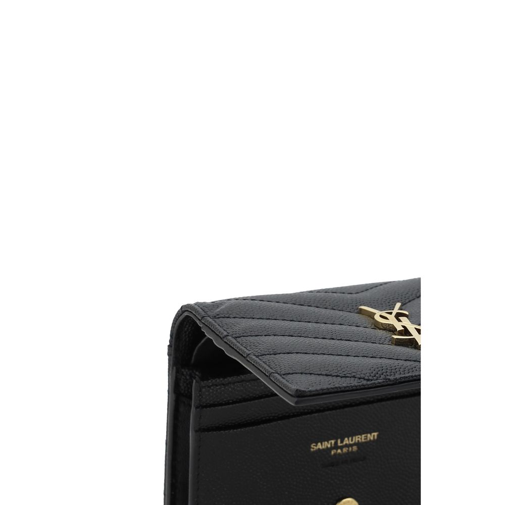 Saint Laurent Black Lamb Ovis Aries Aries Wallet - Luxe Nova