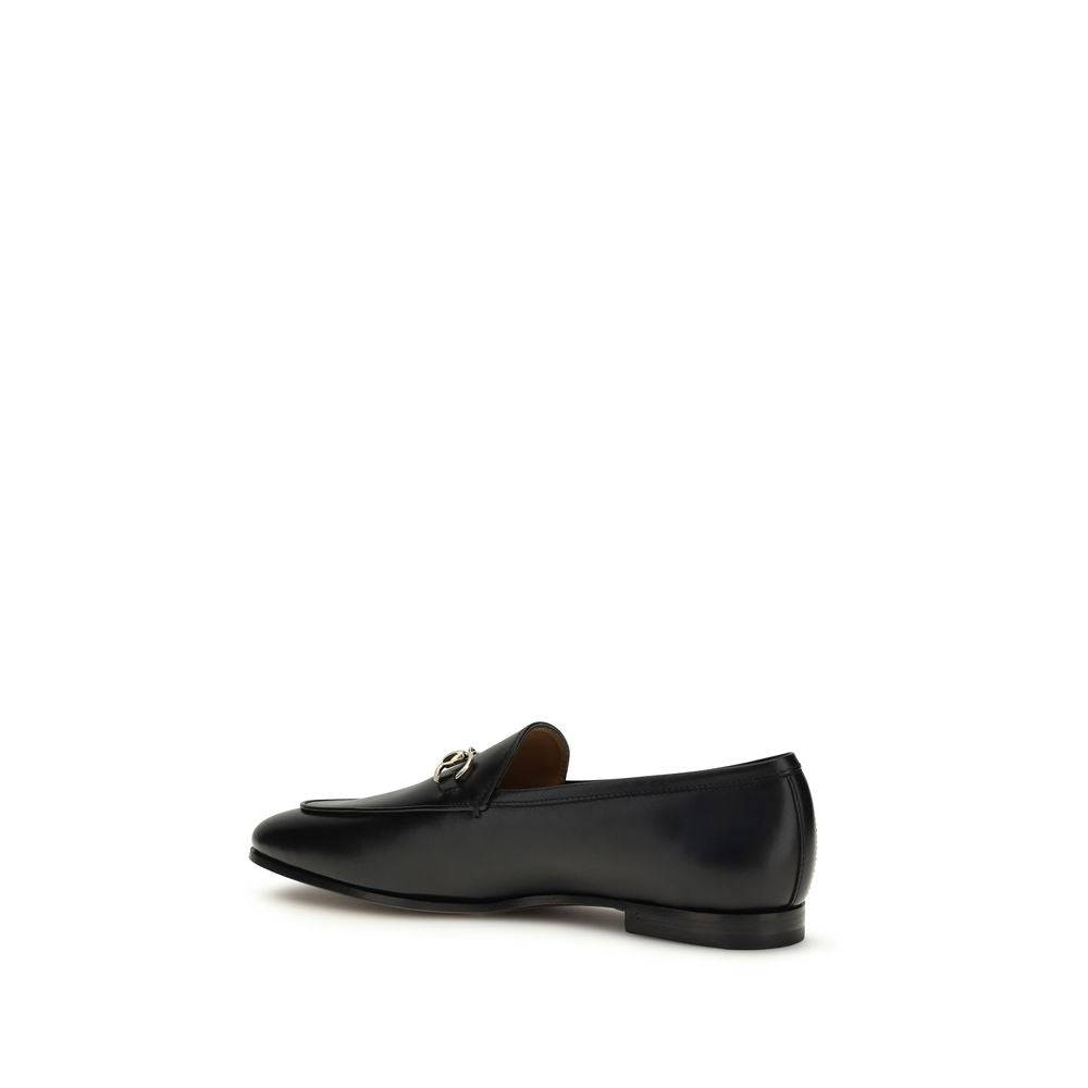 Gucci Black Calf Leather Bos Taurus Slip-On Loafers