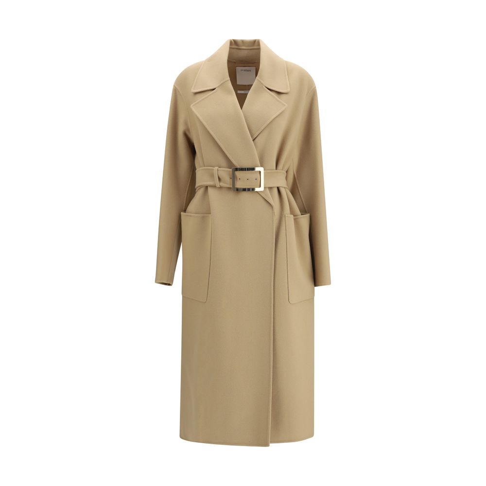 Max Mara Beige Fleece Wool Coat