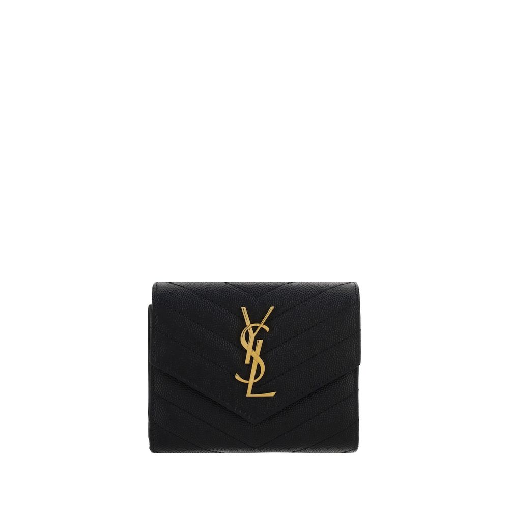 Saint Laurent Black Calf Leather Bos Taurus Wallet - Luxe Nova