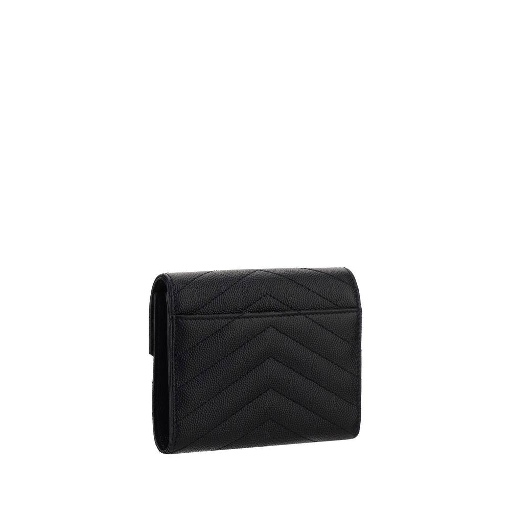 Saint Laurent Black Calf Leather Bos Taurus Wallet - Luxe Nova