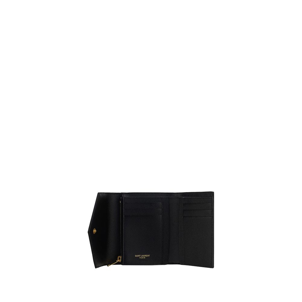 Saint Laurent Black Calf Leather Bos Taurus Wallet - Luxe Nova