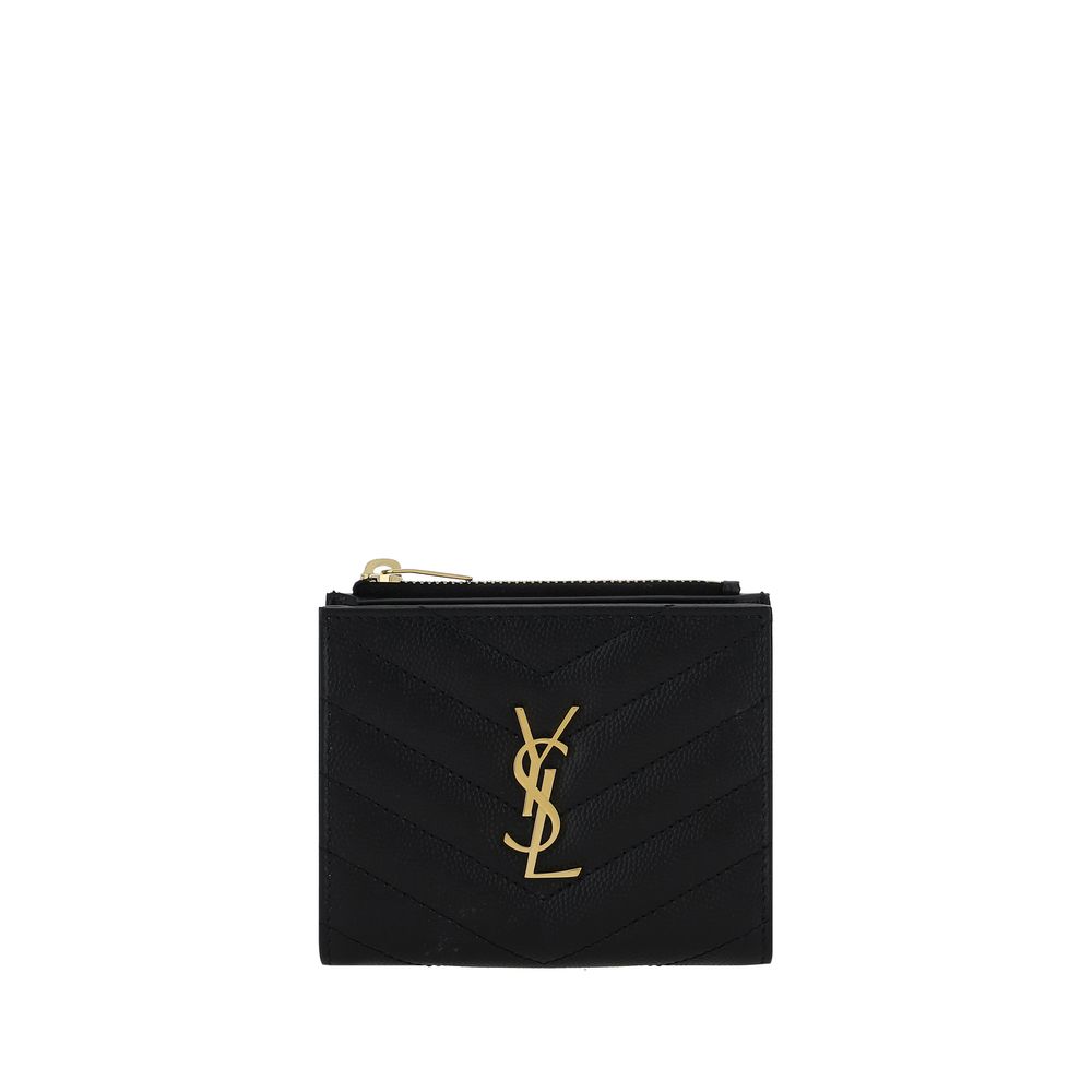 Saint Laurent Black Calf Leather Bos Taurus Wallet - Luxe Nova
