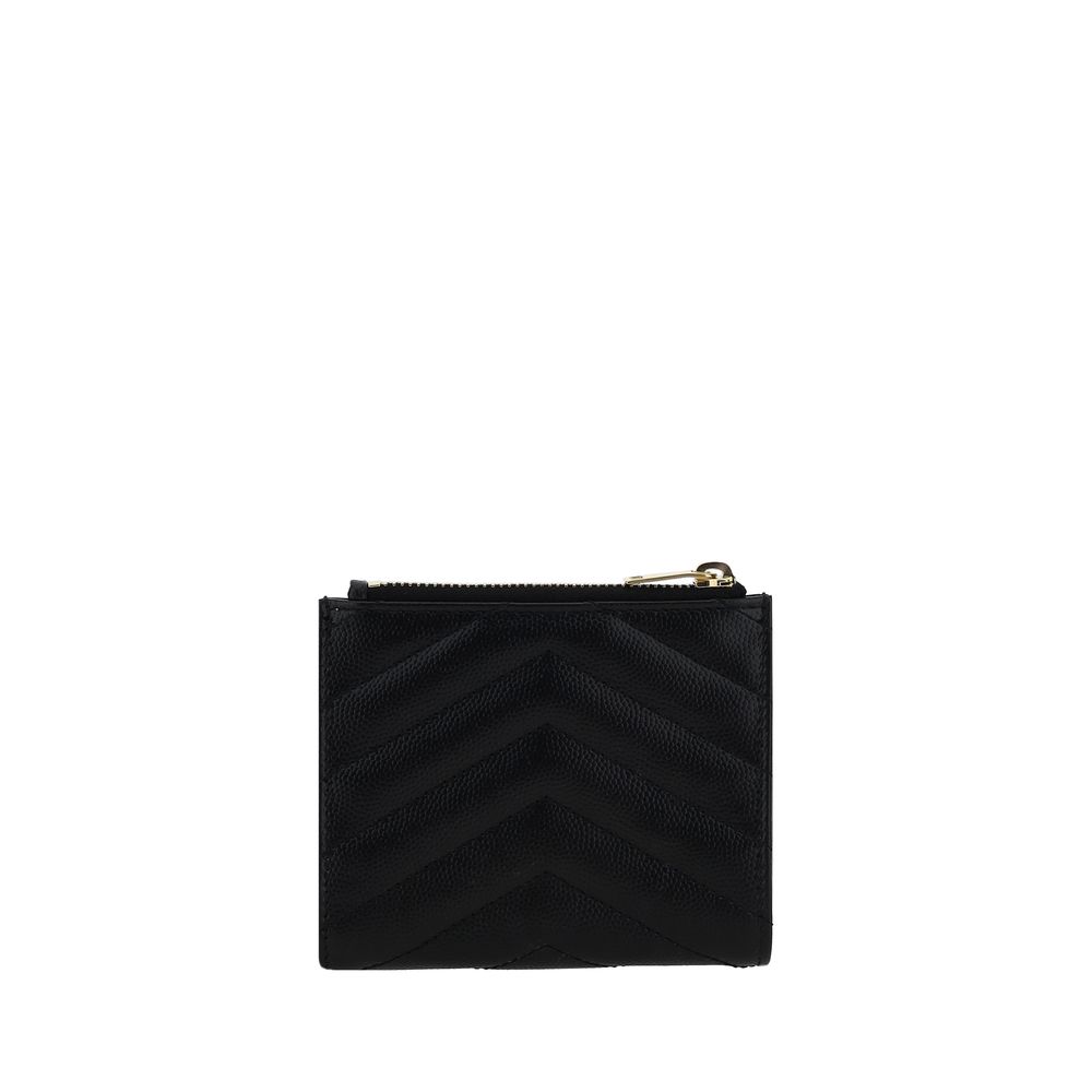 Saint Laurent Black Calf Leather Bos Taurus Wallet - Luxe Nova