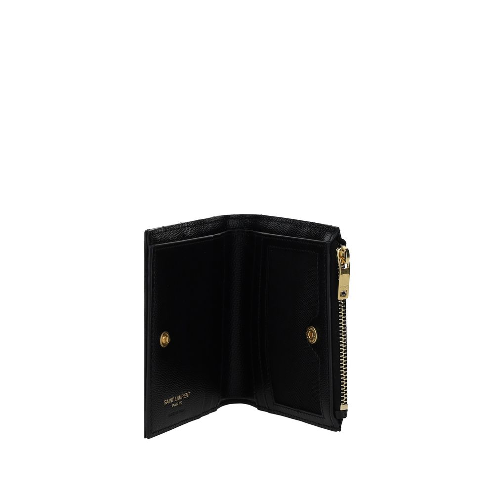 Saint Laurent Black Calf Leather Bos Taurus Wallet - Luxe Nova