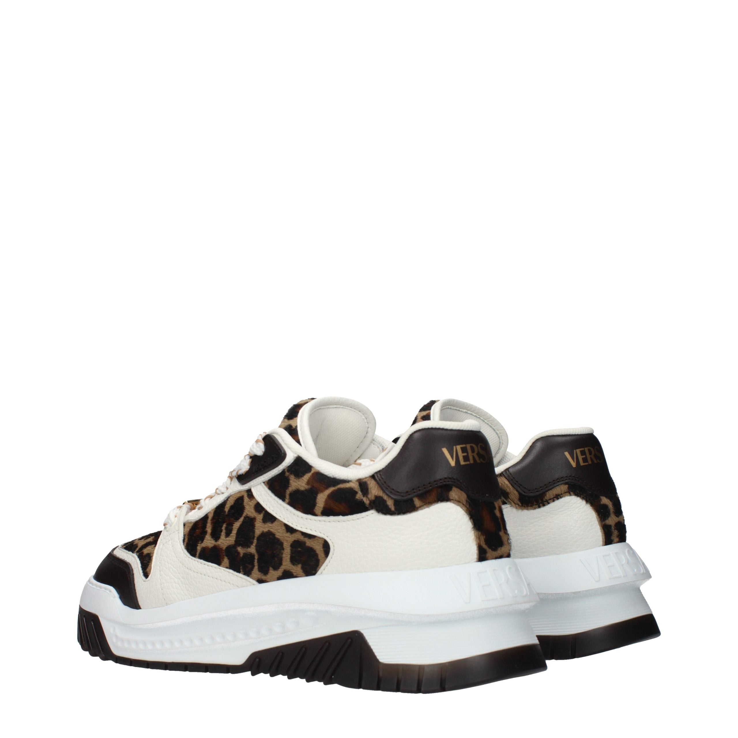 Versace Brown Horsehair Chunky Sneakers