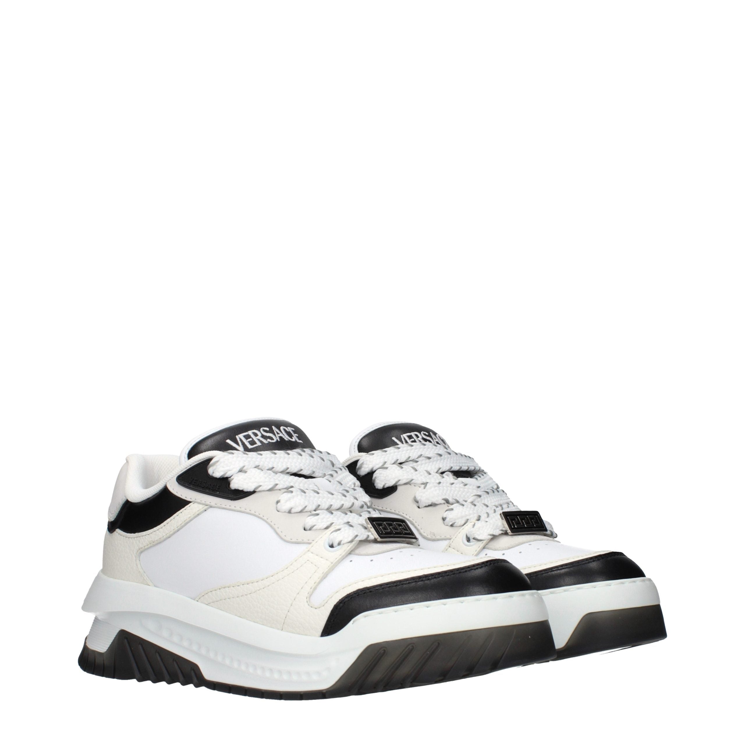 Versace White Leather Low Top Sneakers