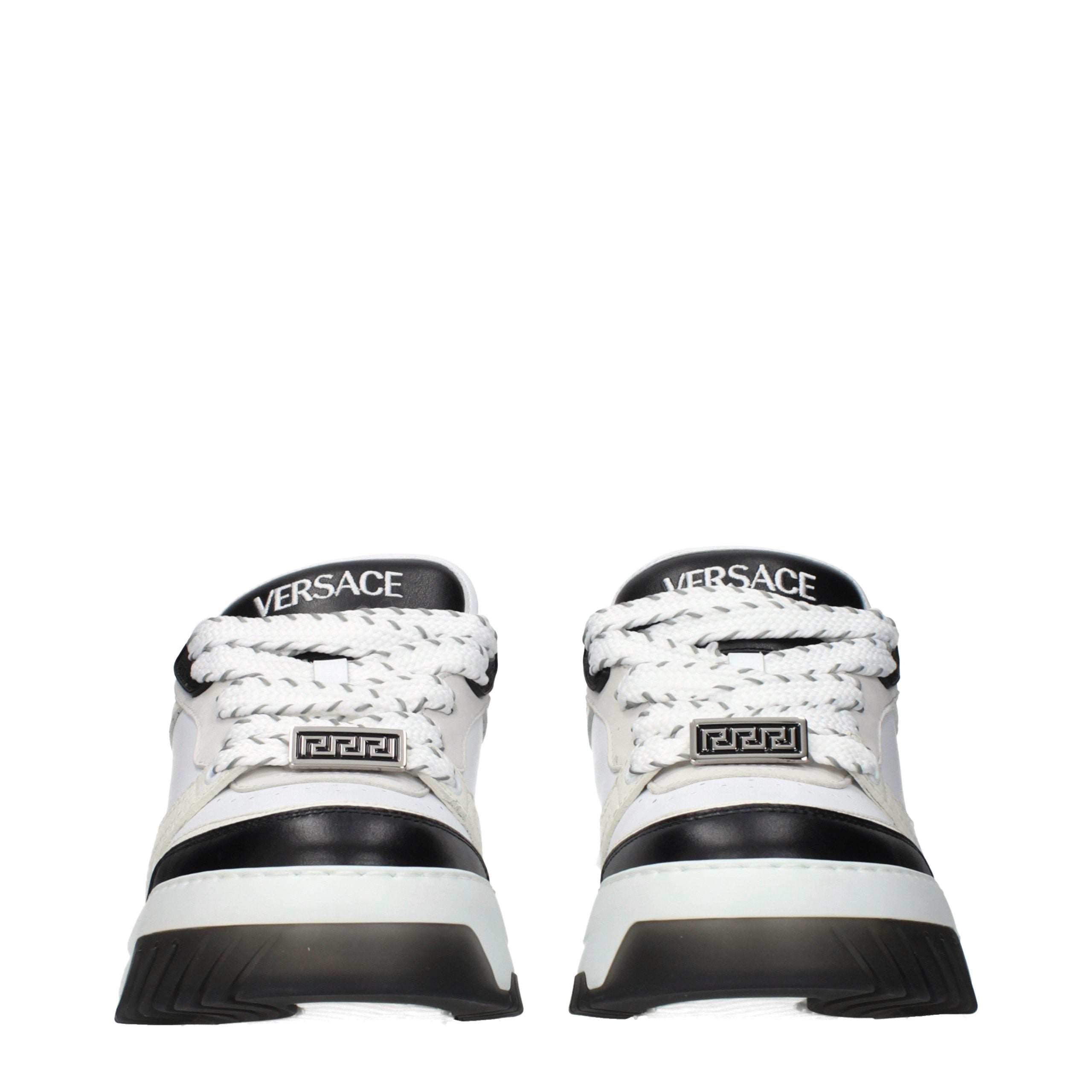 Versace White Leather Low Top Sneakers