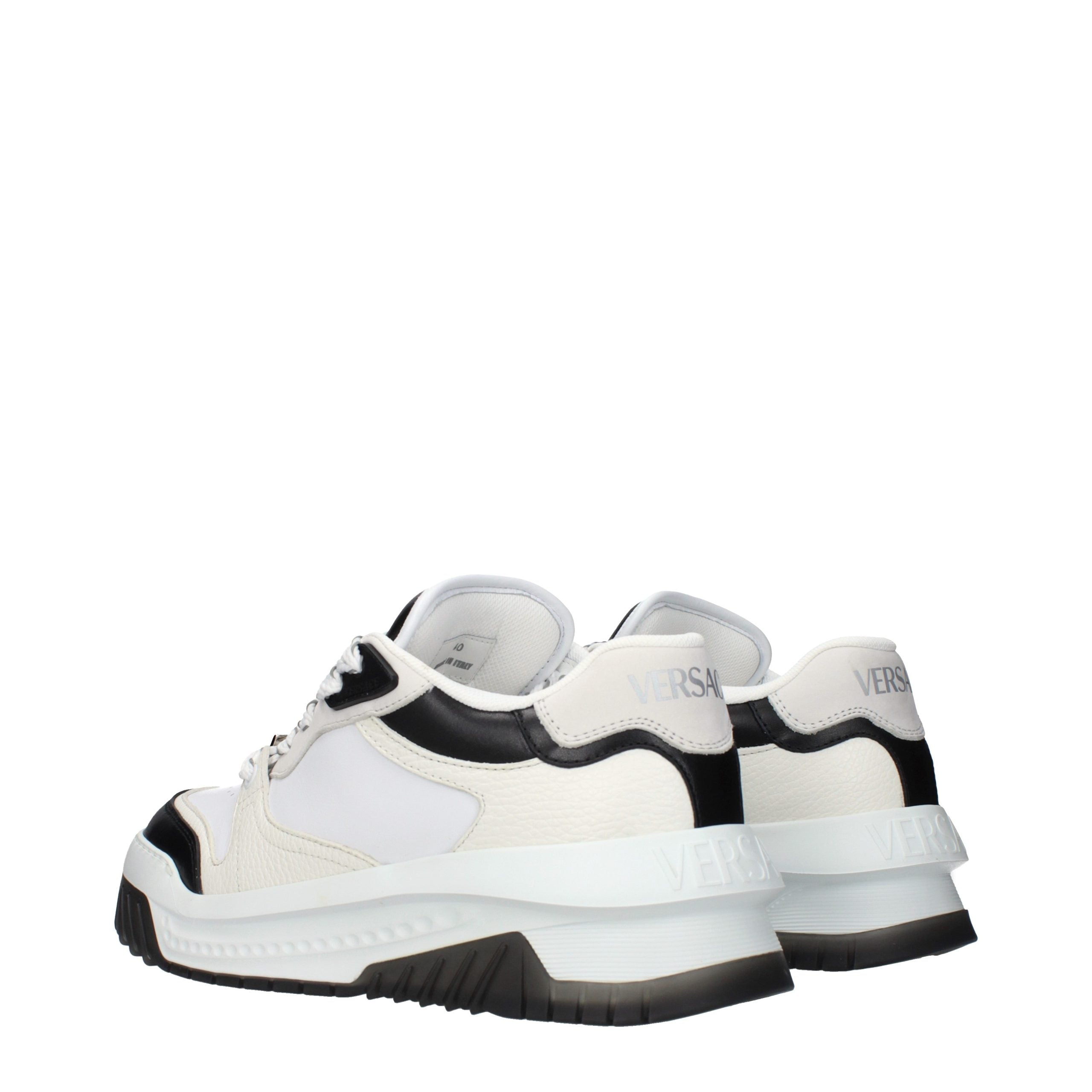 Versace White Leather Low Top Sneakers
