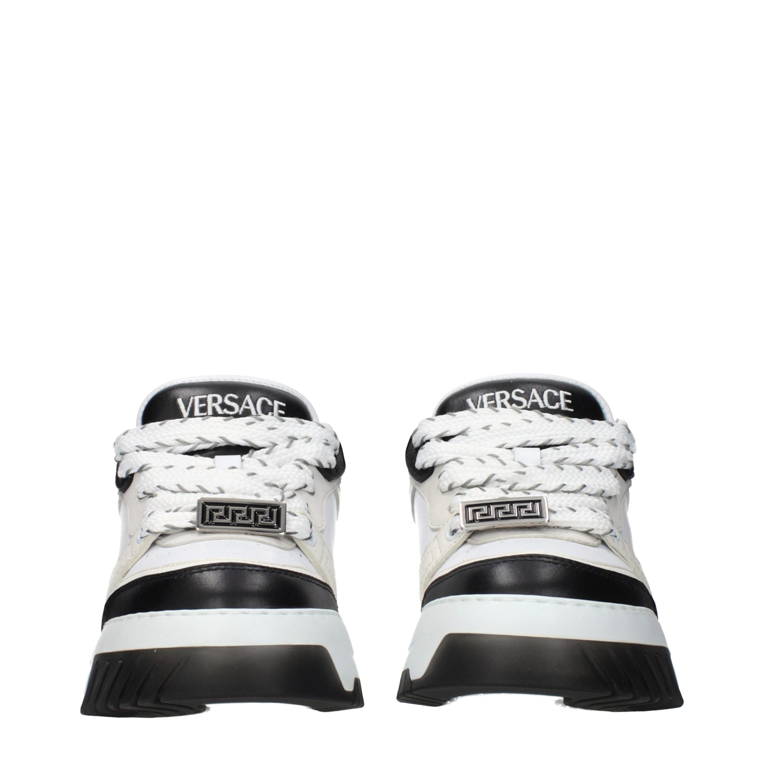 Versace White Leather Low Top Sneakers