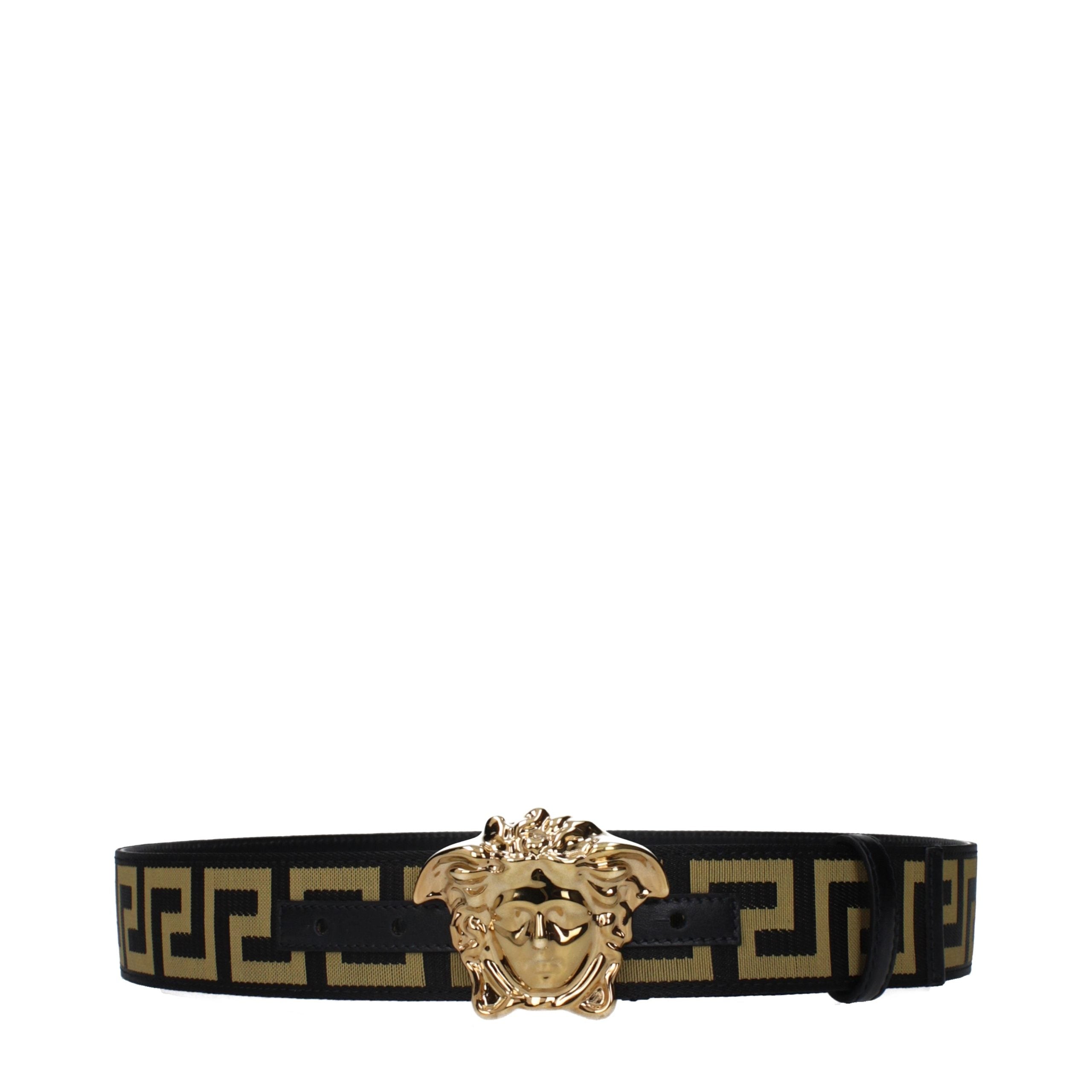 Versace Black Fabric Regular Belt