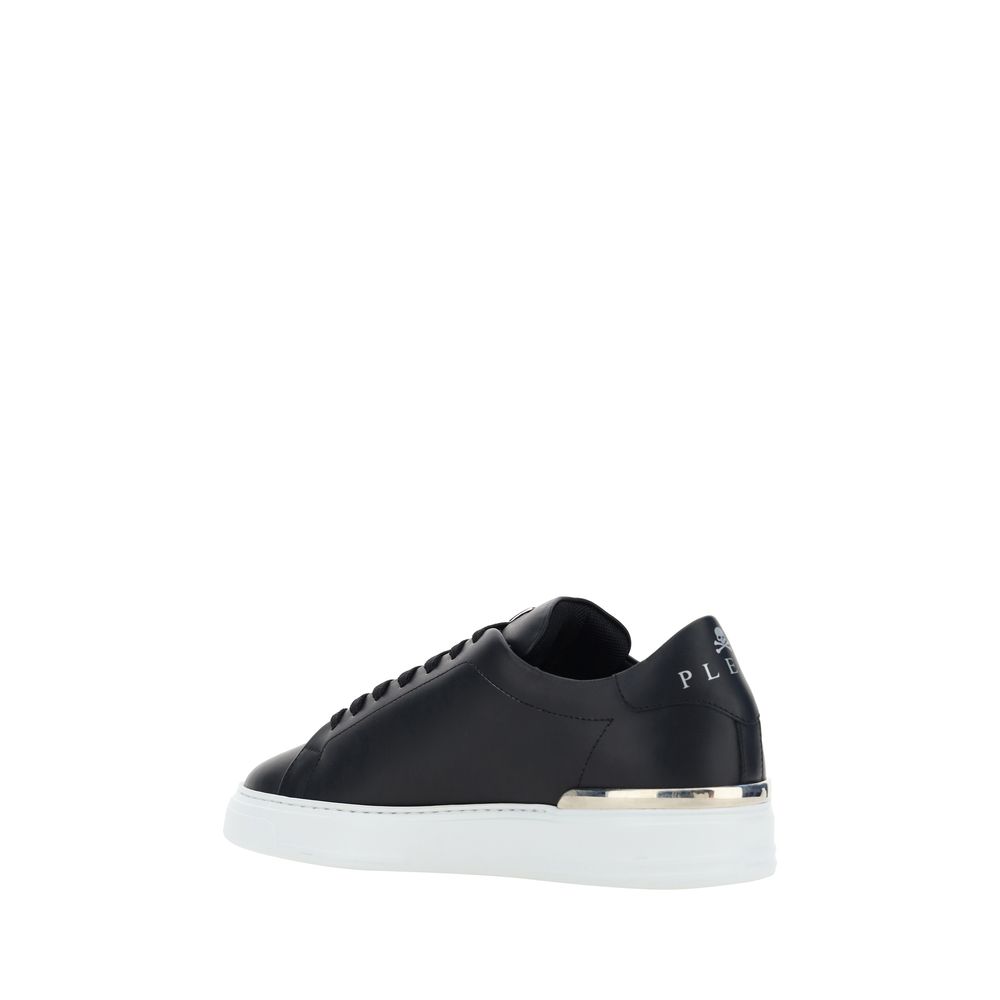 Philipp Plein Black Leather Low Top Sneakers