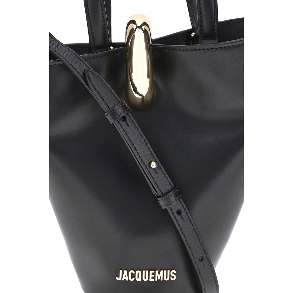 Jacquemus Black Calf Leather Bos Taurus Shoulder Bag - Luxe Nova