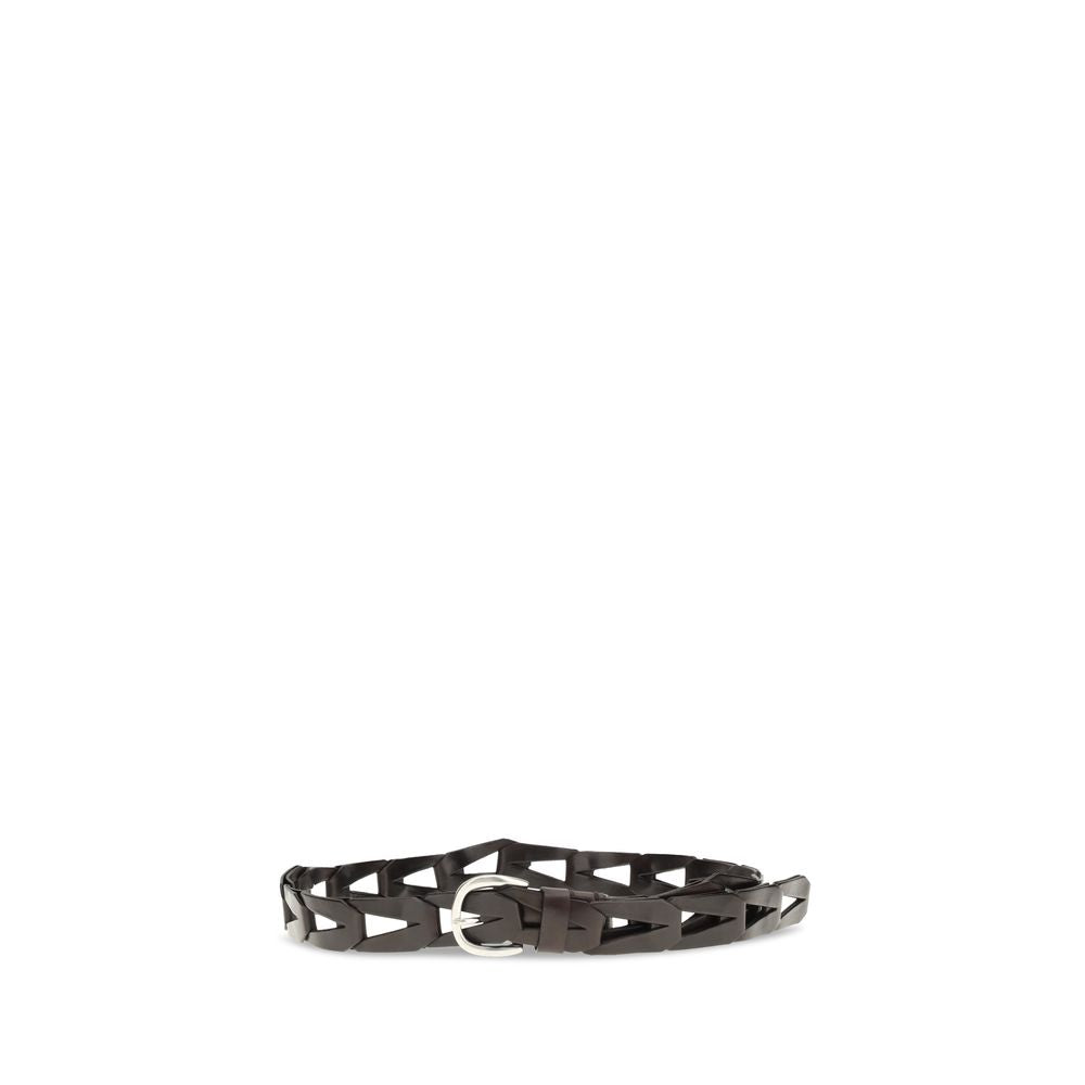 P.A.R.O.S.H. Black Calf Leather Bos Taurus Belt