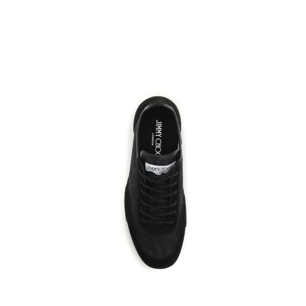 Jimmy Choo Black Calf Leather Bos Taurus Athletic Sneakers - Luxe Nova
