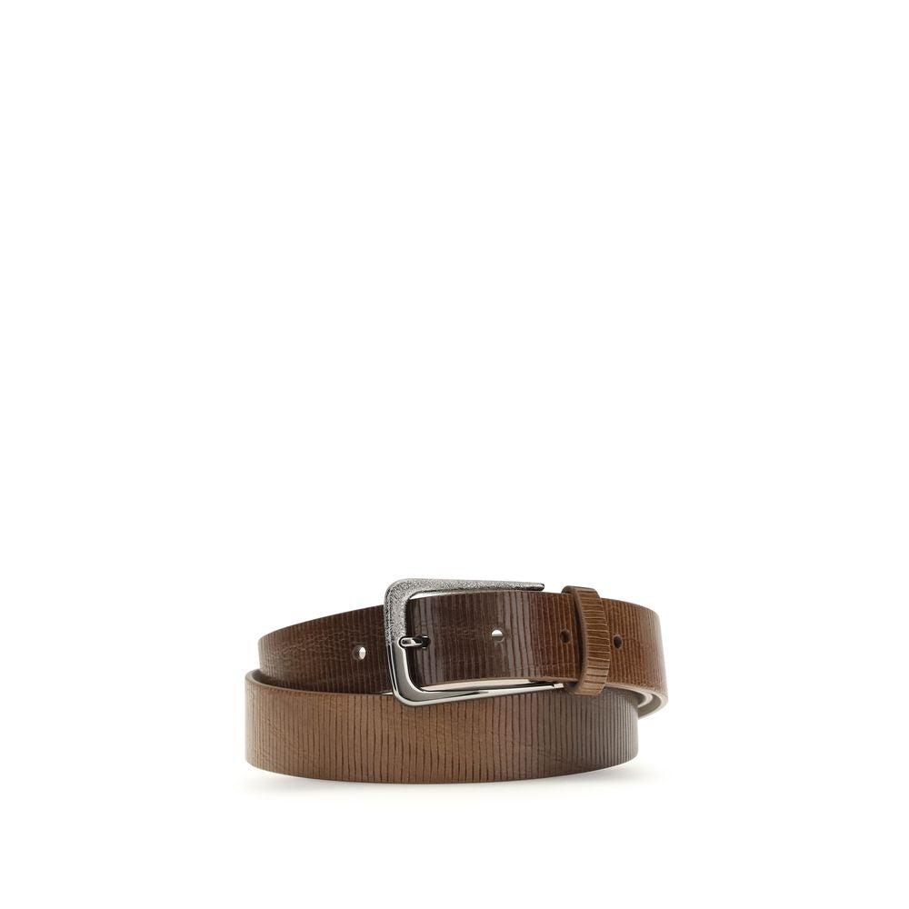 Brunello Cucinelli Brown Calf Leather Bos Taurus Regular Belt - Luxe Nova