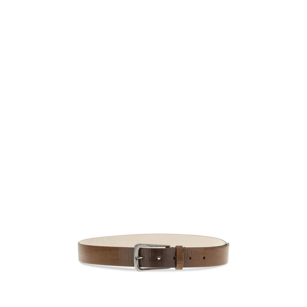 Brunello Cucinelli Brown Calf Leather Bos Taurus Regular Belt - Luxe Nova