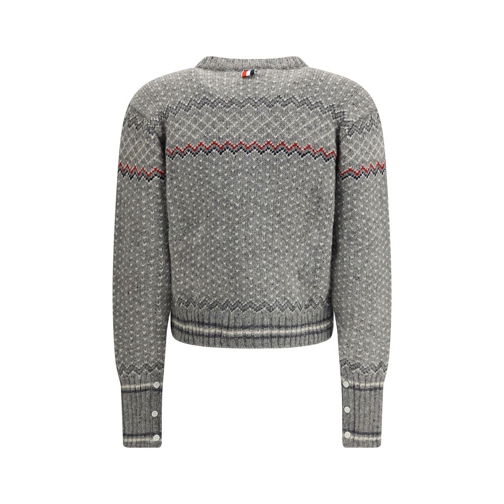 Thom Browne Gray Wool Cardigan