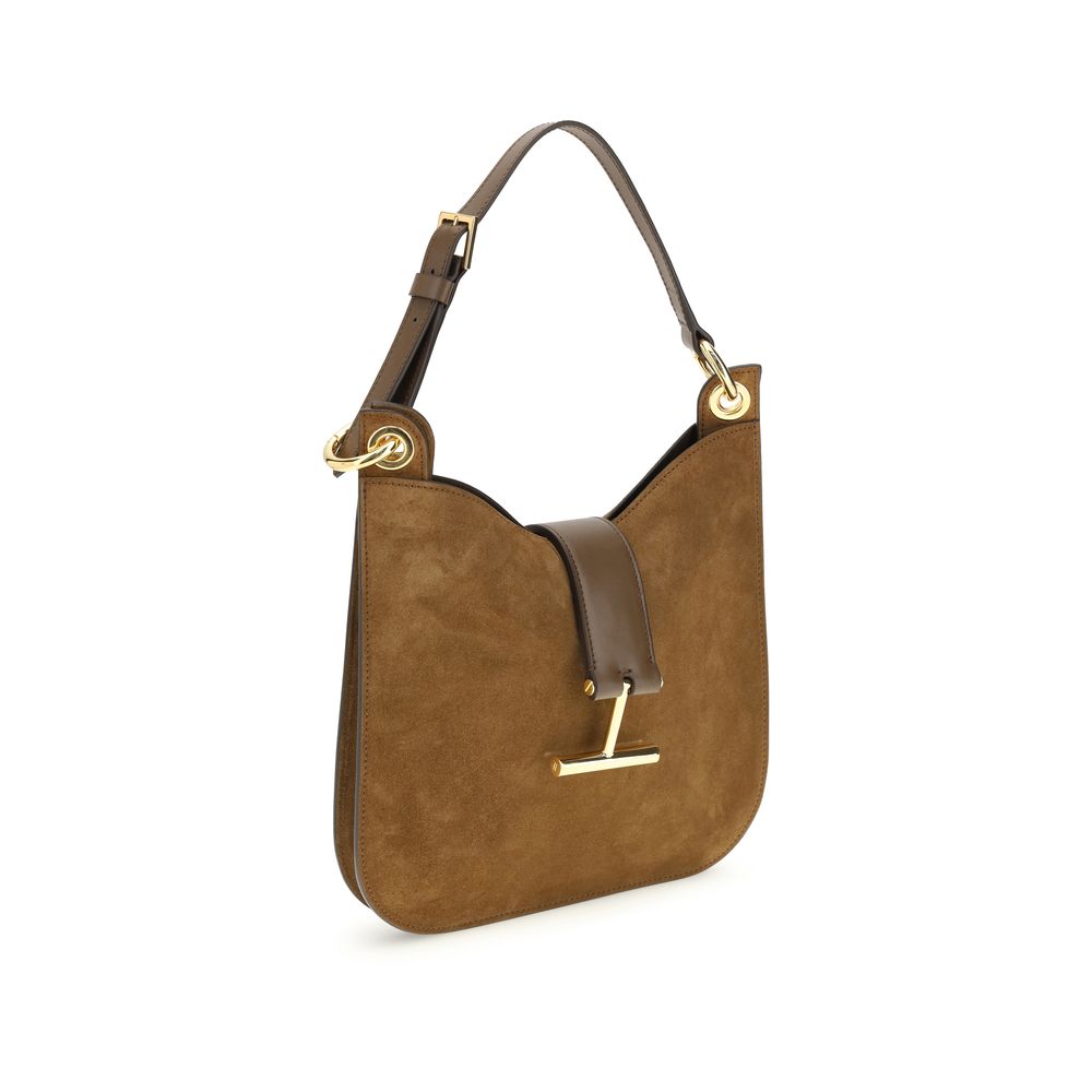 Tom Ford Brown Calf Leather Bos Taurus Shoulder Bag - Luxe Nova