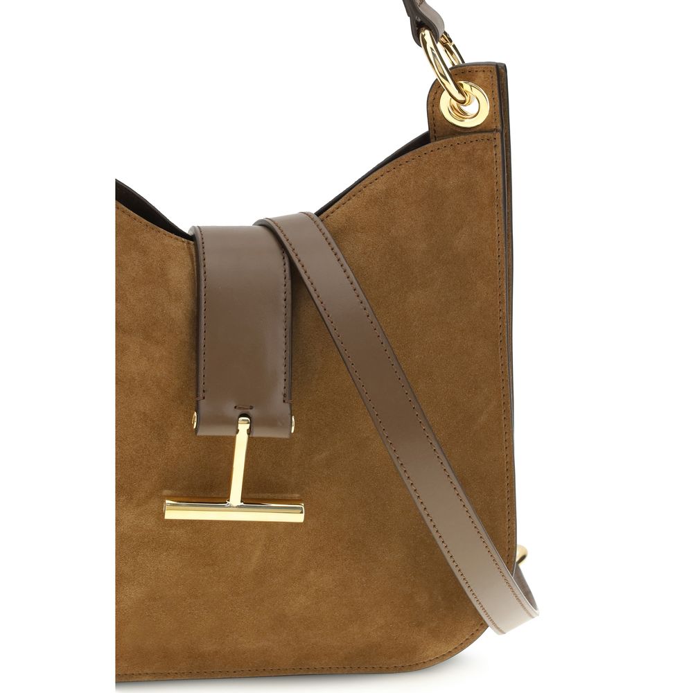 Tom Ford Brown Calf Leather Bos Taurus Shoulder Bag - Luxe Nova