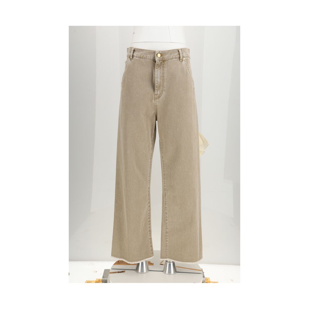 Darkpark Beige Cotton Relaxed Fit Jeans