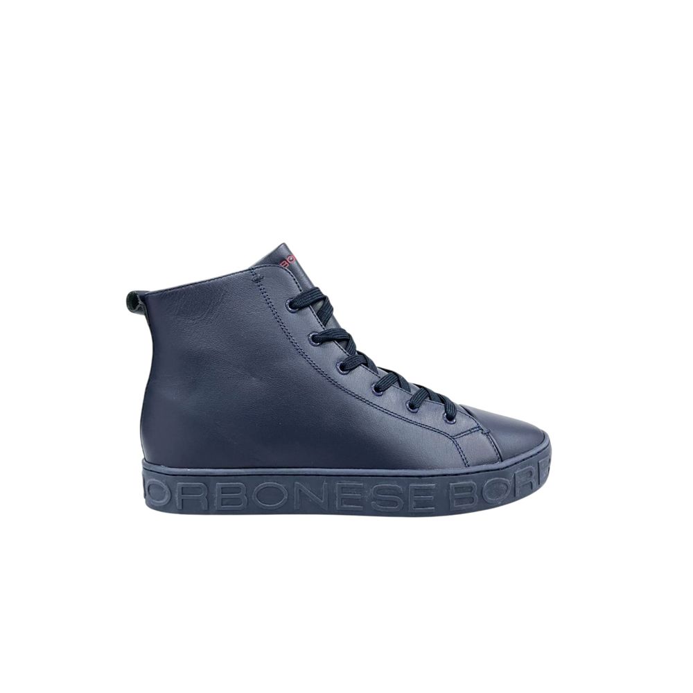 Borbonese Blue Genuine Leather Men Sneaker
