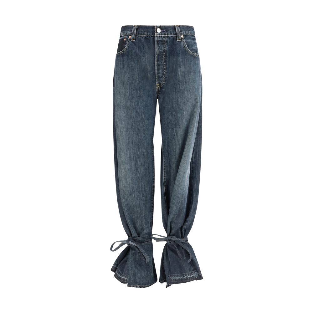 E.L.V. DENIM Gray Cotton Straight-Leg Jeans