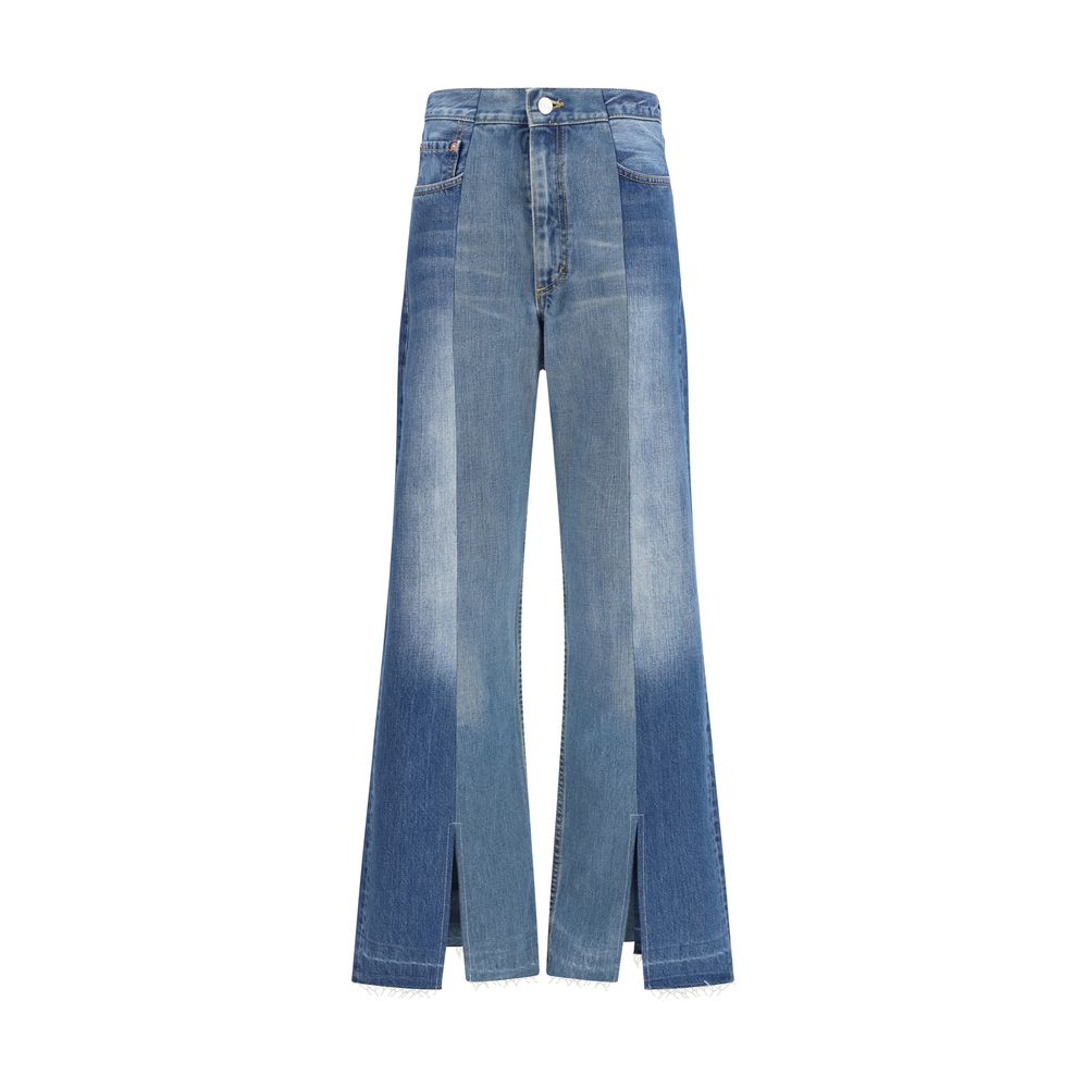 E.L.V. DENIM Blue Cotton Flared Jeans
