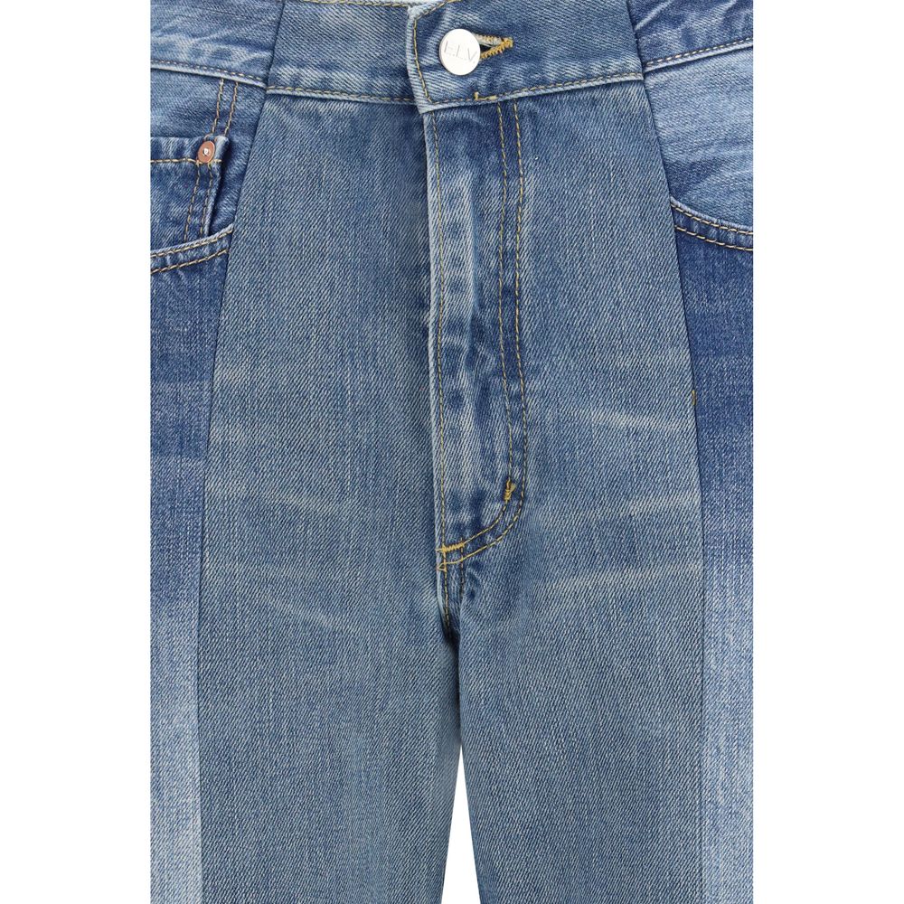 E.L.V. DENIM Blue Cotton Flared Jeans