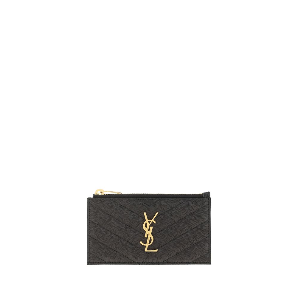 Saint Laurent Black Calf Leather Bos Taurus Wallet - Luxe Nova