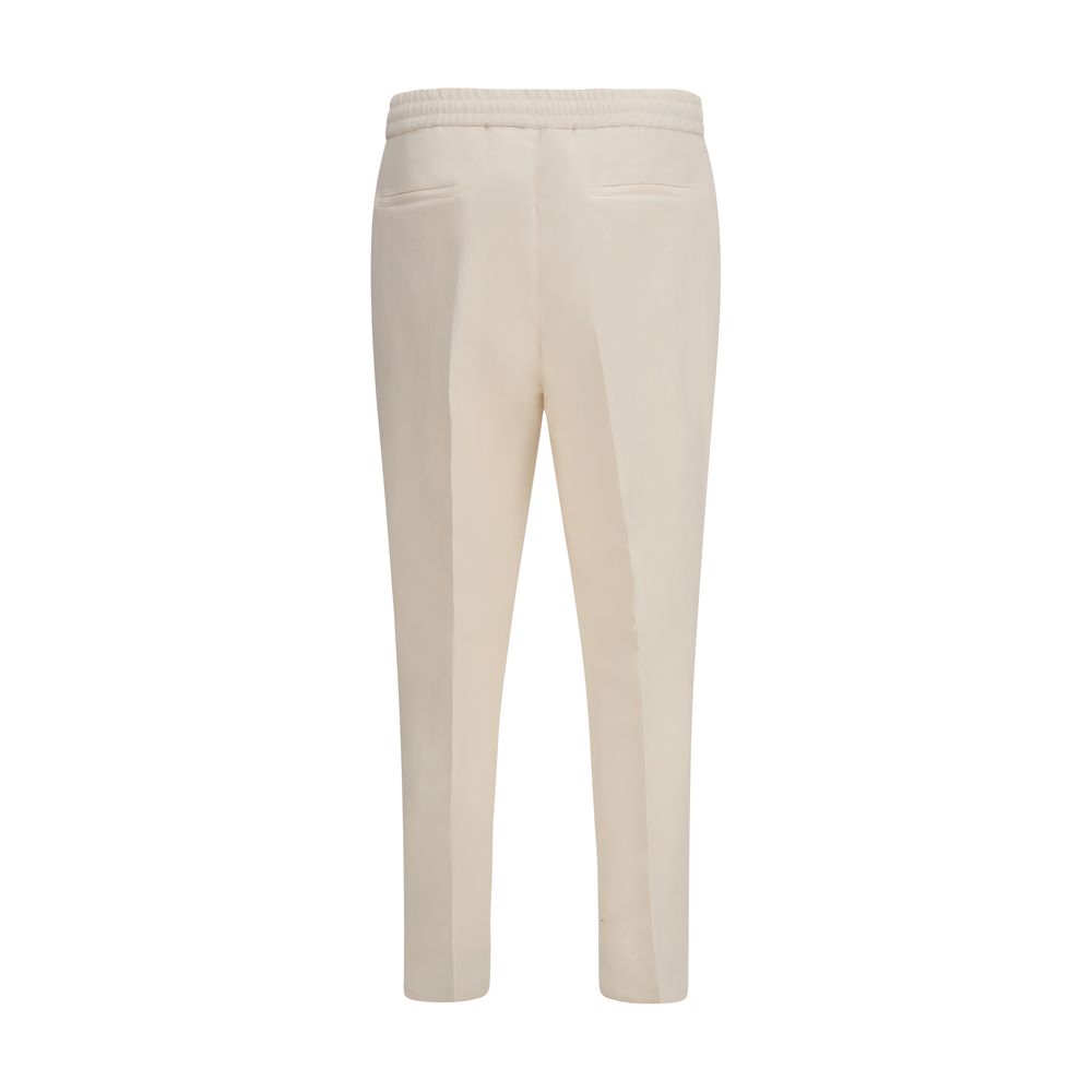 Brunello Cucinelli Beige Linen Casual Pants - Luxe Nova