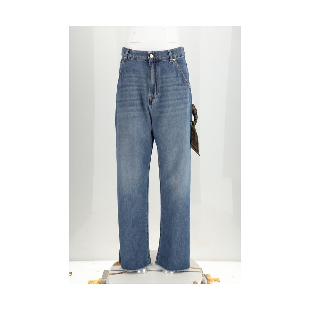 Darkpark Blue Cotton Relaxed Fit Jeans - Luxe Nova