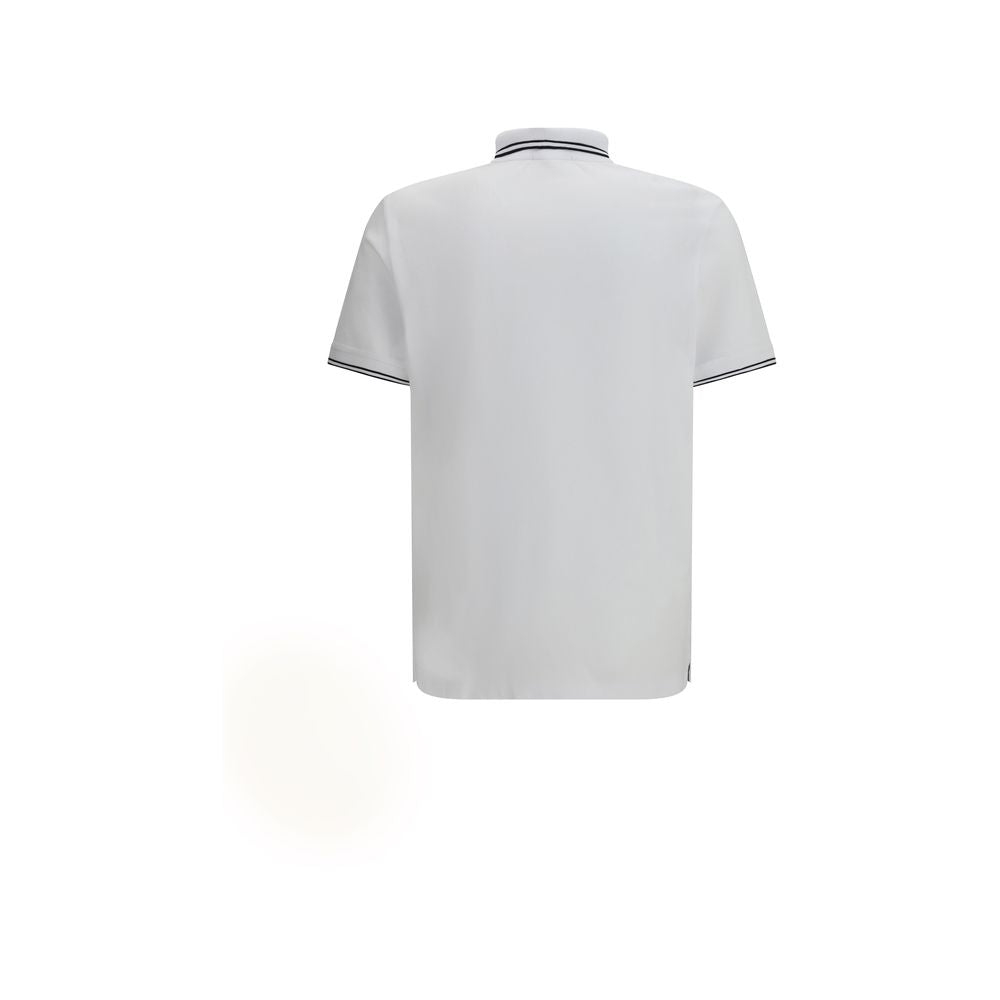 Stone Island White Cotton Polo Shirt - Luxe Nova