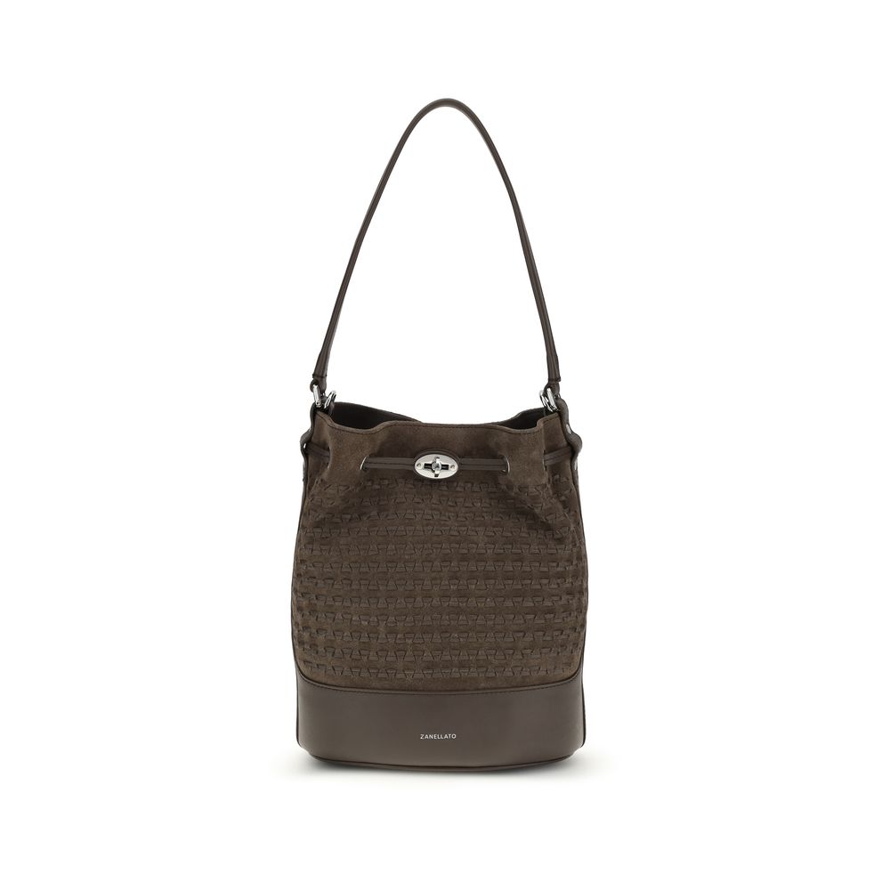 Zanellato Brown Calf Leather Bos Taurus Backet Bag