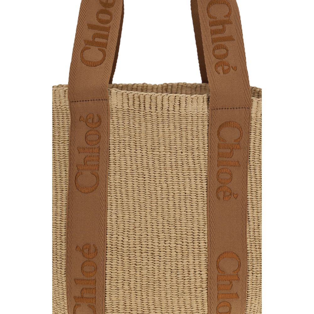 Chloé Beige Raffia Backet Bag