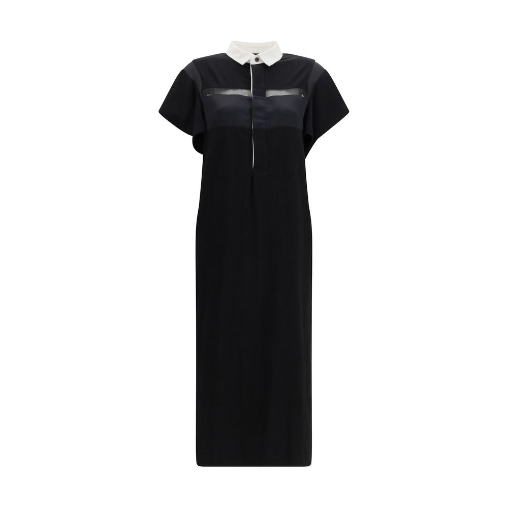 Sacai Black Cotton Casual Dress - Luxe Nova