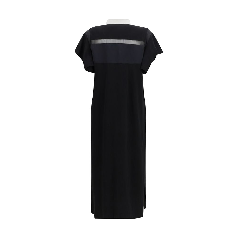 Sacai Black Cotton Casual Dress - Luxe Nova