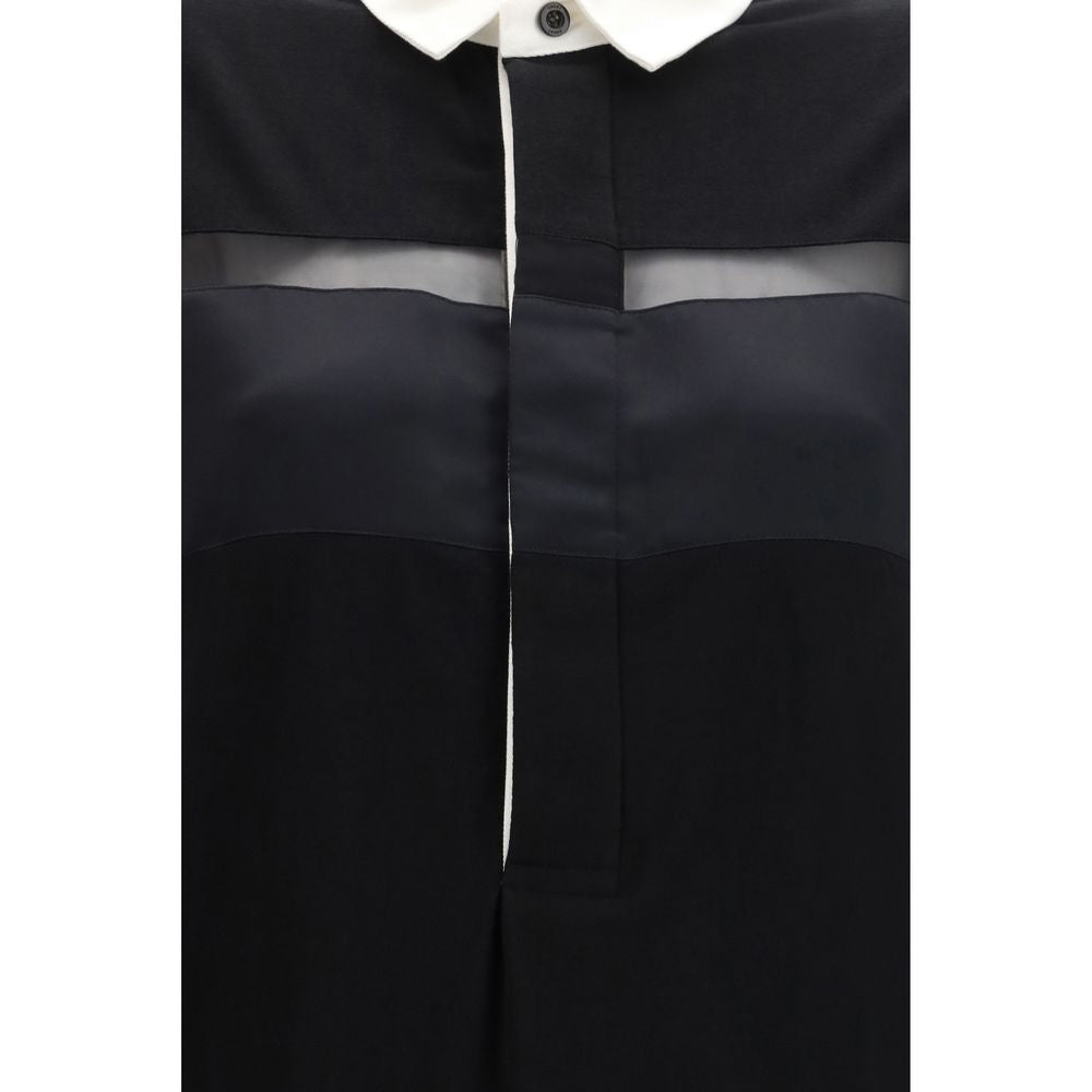Sacai Black Cotton Casual Dress - Luxe Nova