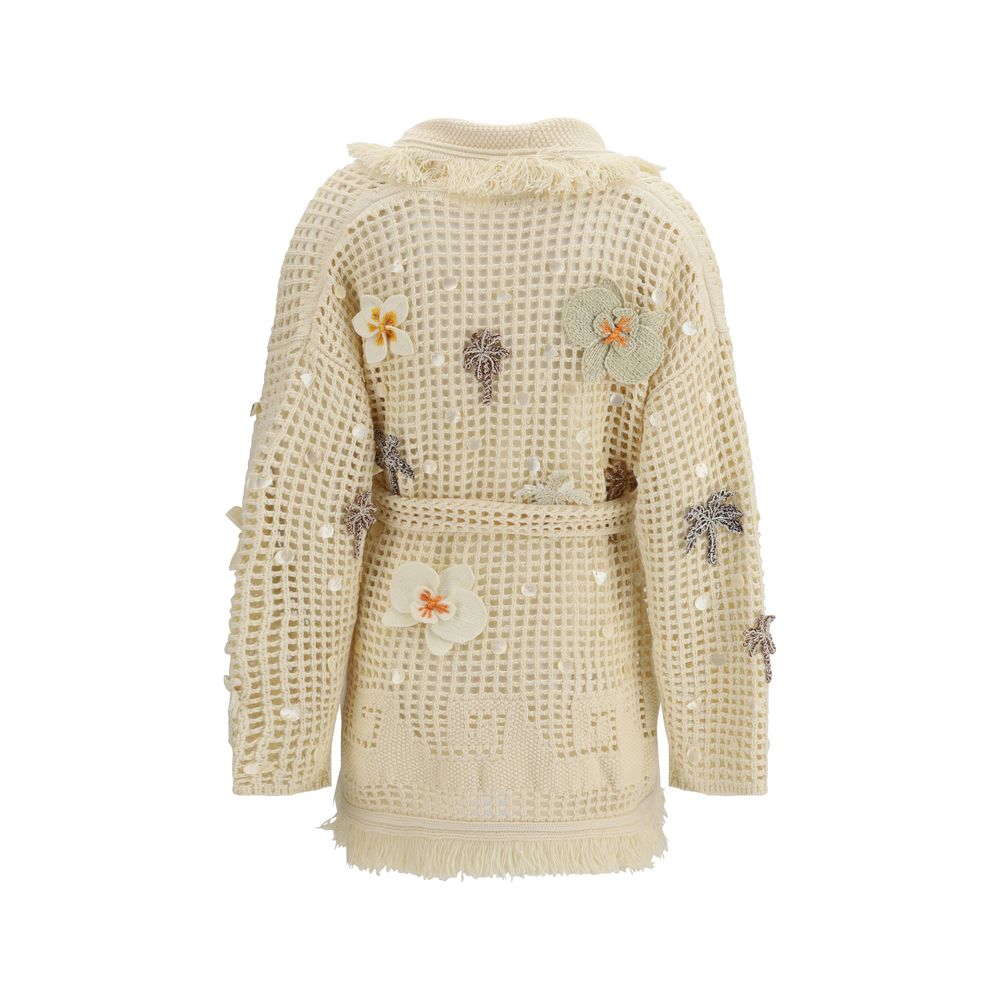 Alanui Beige Cotton Cardigan - Luxe Nova