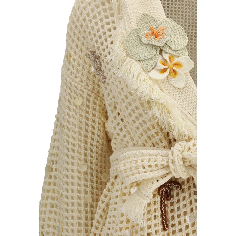 Alanui Beige Cotton Cardigan - Luxe Nova