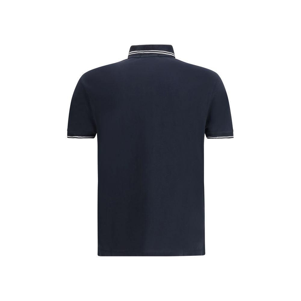 Stone Island Blue Cotton Polo Shirt - Luxe Nova