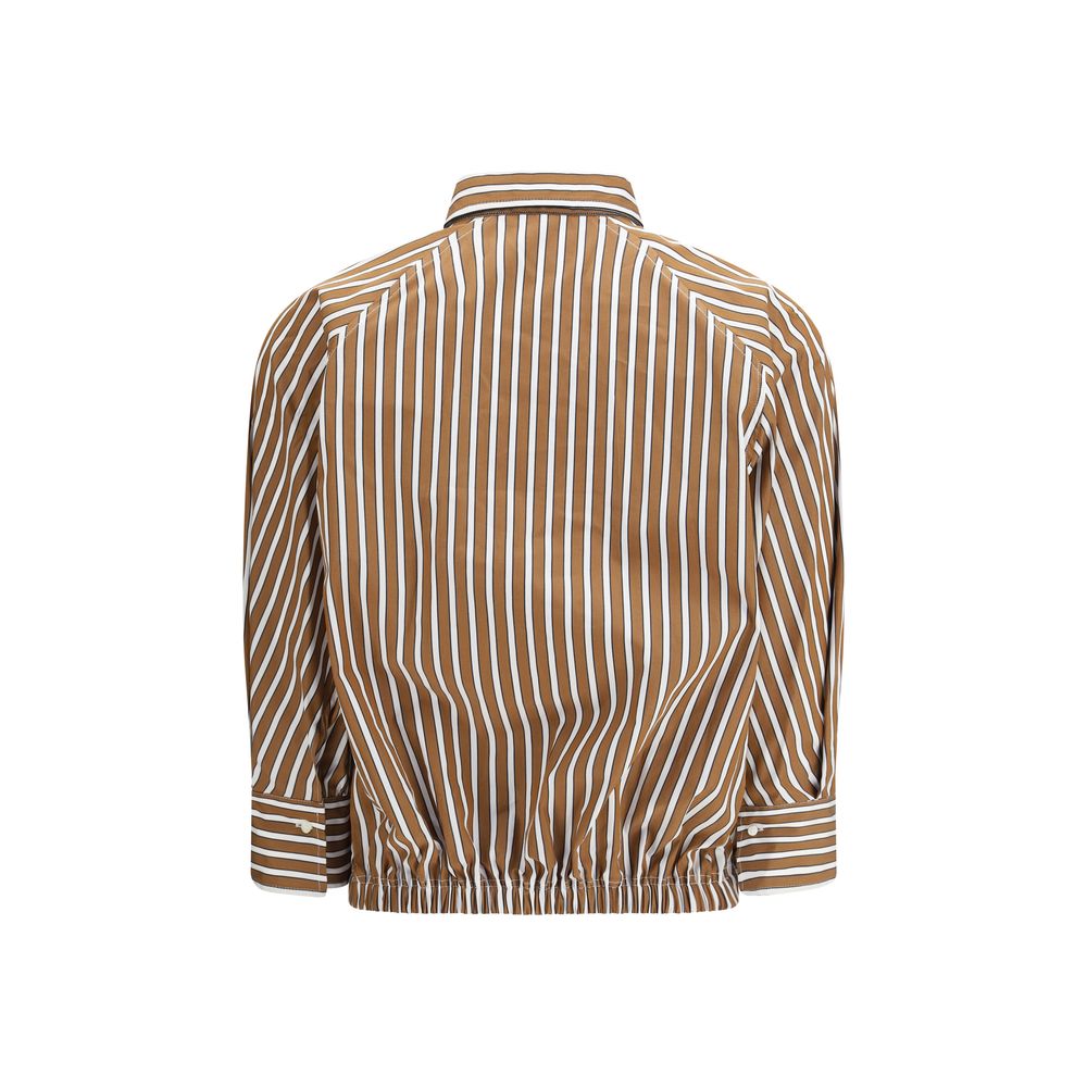 Brunello Cucinelli Brown Cotton Pattern Shirt - Luxe Nova