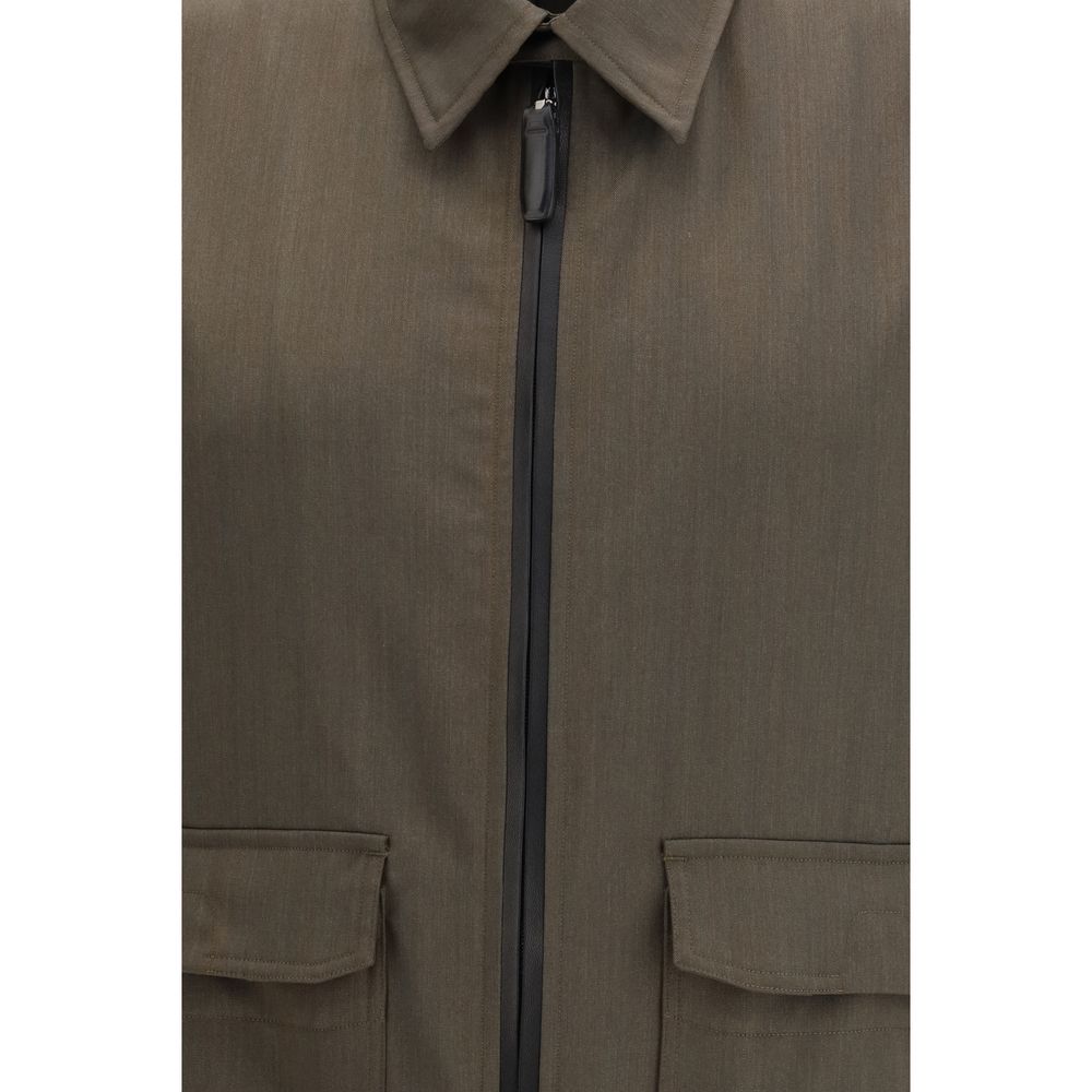 Brioni Bicolor Wool Coat - Luxe Nova