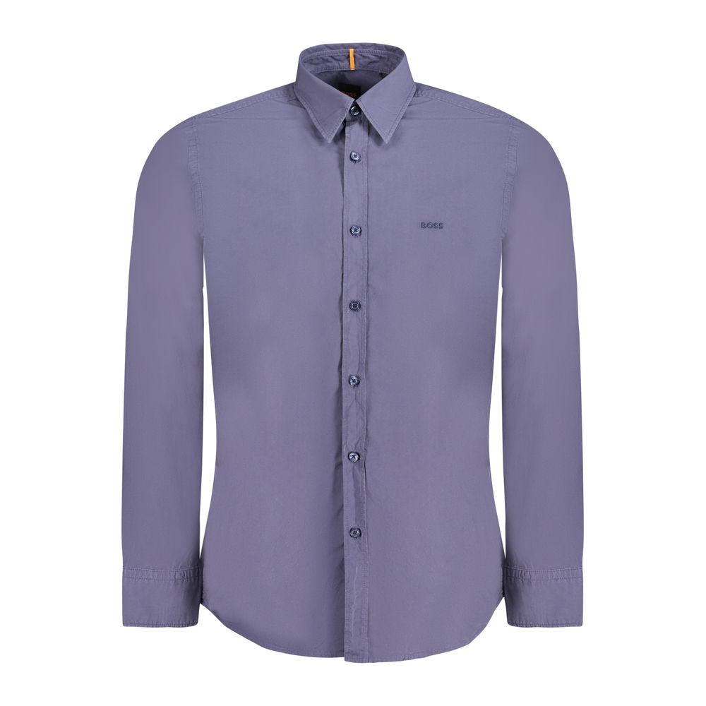Hugo Boss Blue Cotton Men Shirt - Luxe Nova