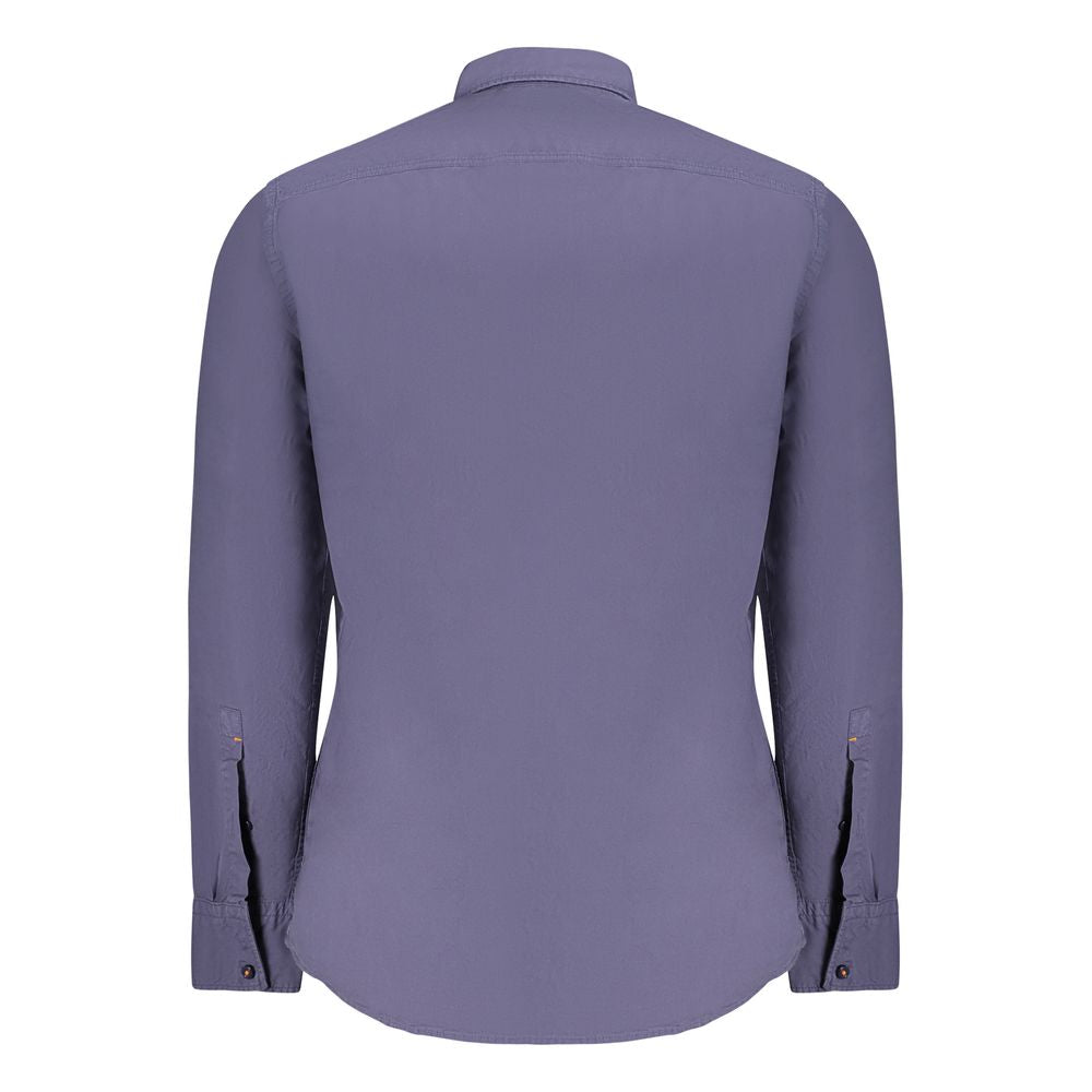 Hugo Boss Blue Cotton Men Shirt - Luxe Nova