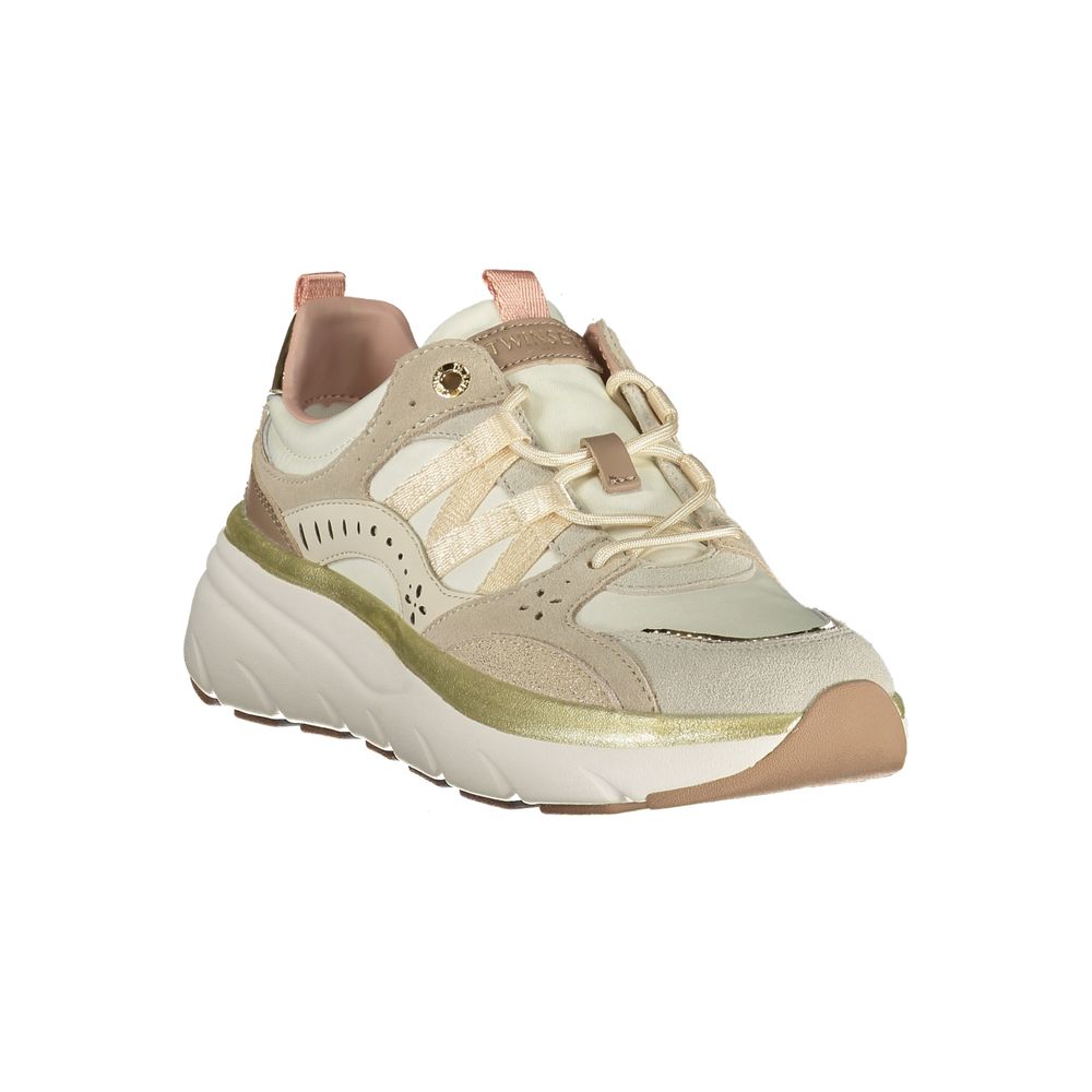Twinset Beige Polyurethane Women Sneaker - Luxe Nova