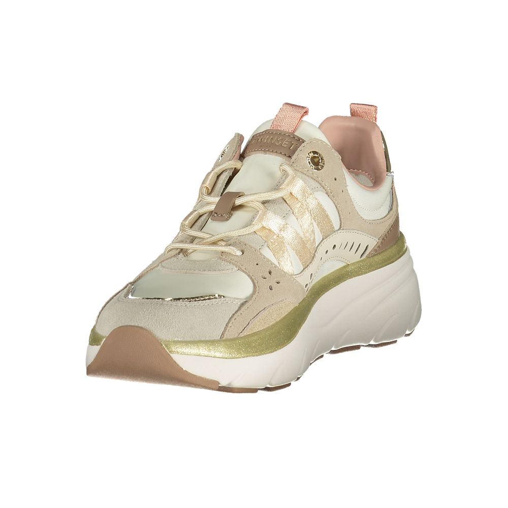 Twinset Beige Polyurethane Women Sneaker - Luxe Nova