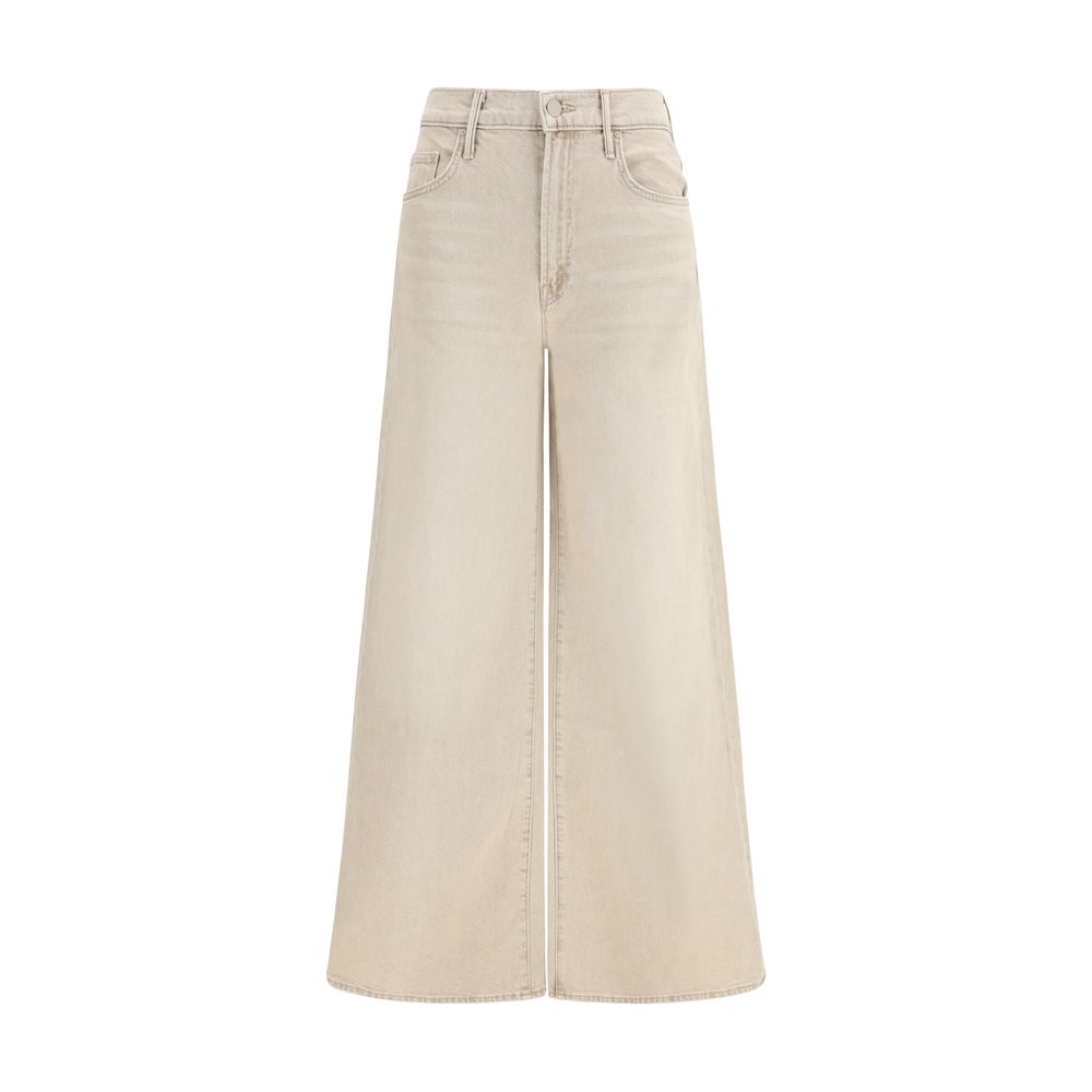 Mother Denim Beige Cotton Flared Jeans - Luxe Nova