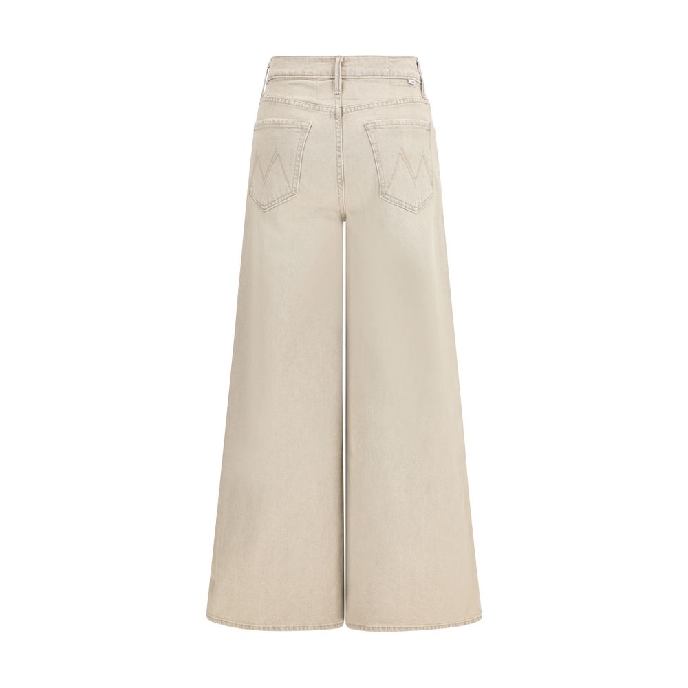 Mother Denim Beige Cotton Flared Jeans - Luxe Nova