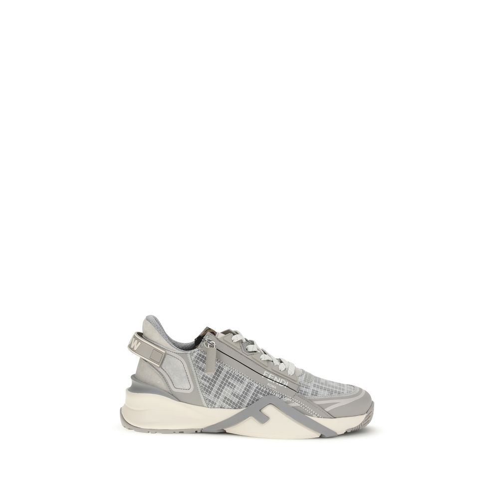 Fendi Gray Calf Leather Bos Taurus Athletic Sneakers - Luxe Nova
